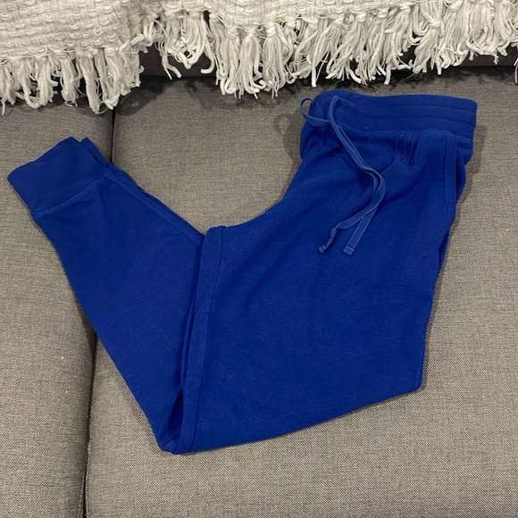 Papinelle Jogger Sweatpants Women's Blue Drawstrings Pockets Cotton M - Picture 1 of 5